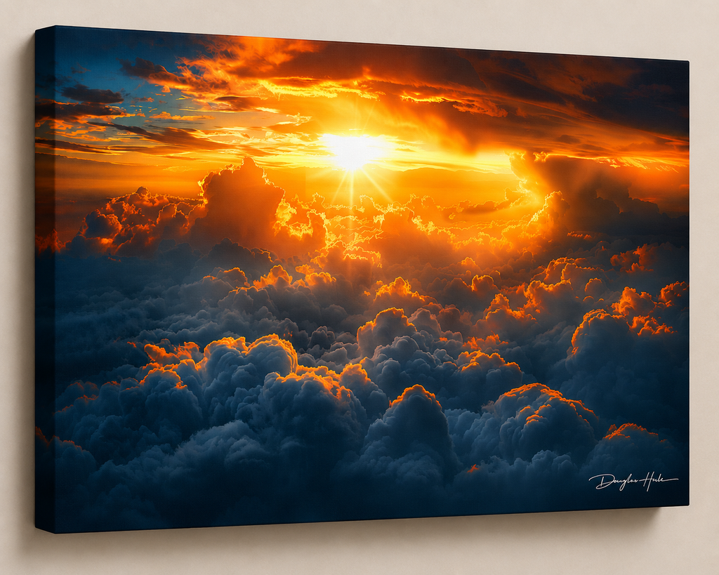 Above the Clouds displayed as a gallery-wrapped canvas