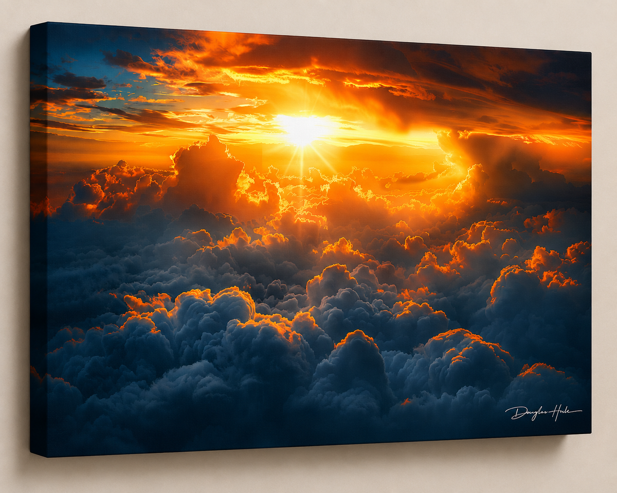 Above the Clouds displayed as a gallery-wrapped canvas