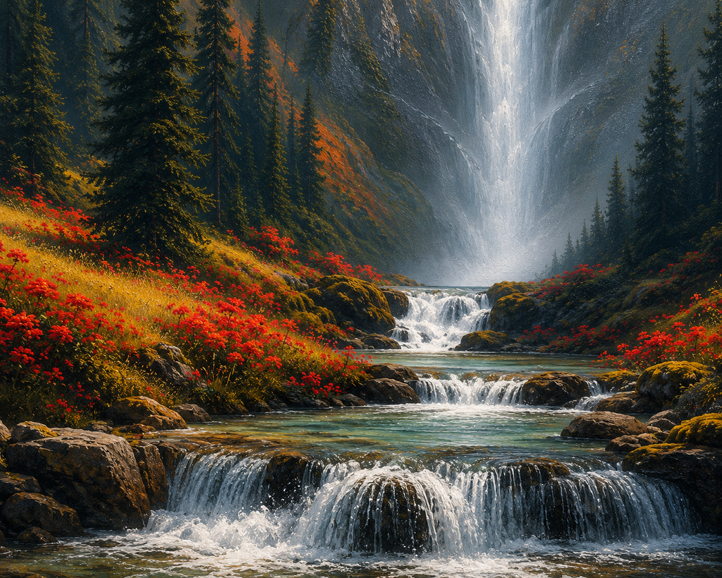 Close-up detail of Falling into Serenity